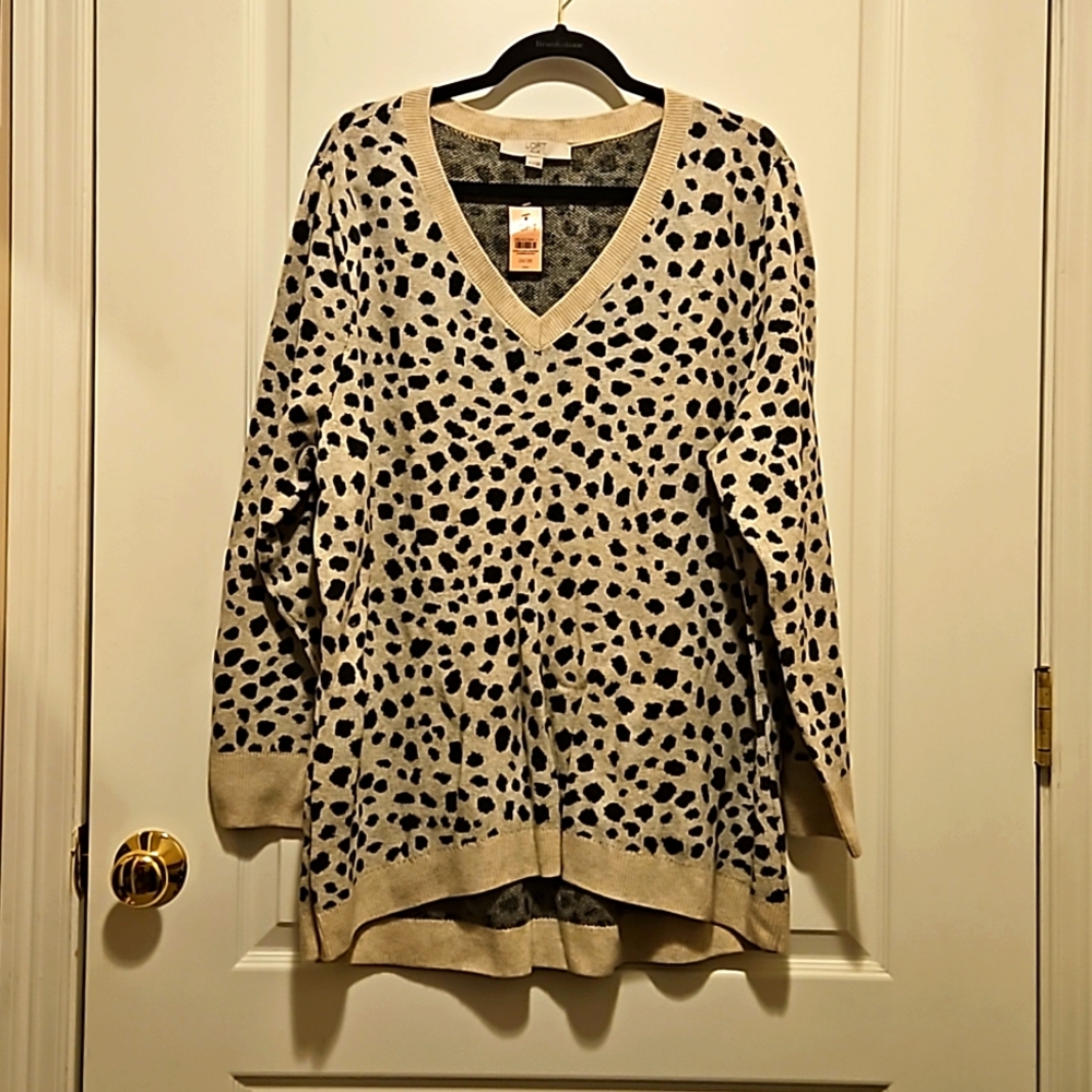 Loft leopard print sweater sz 24/26 NWT